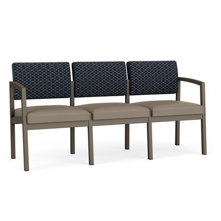 Lesro Lenox 3 Seat Tandem Seating W/ No Center Arms, 64.5 in W 24.5 in L 32 in H LS3101